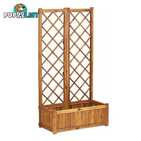 Planter With Trellis 80X38X150 Cm Solid Acacia Wood - Unbranded - 8719883743899