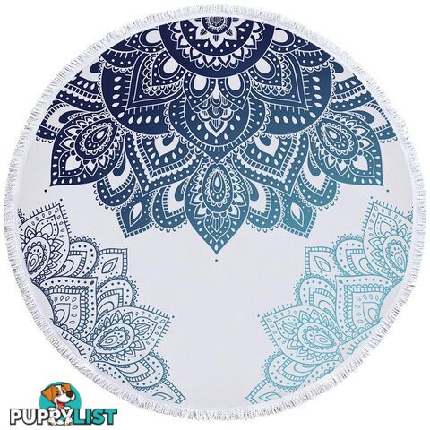 Teal Blue Mandala Beach Towel - Towel - 7427046307994