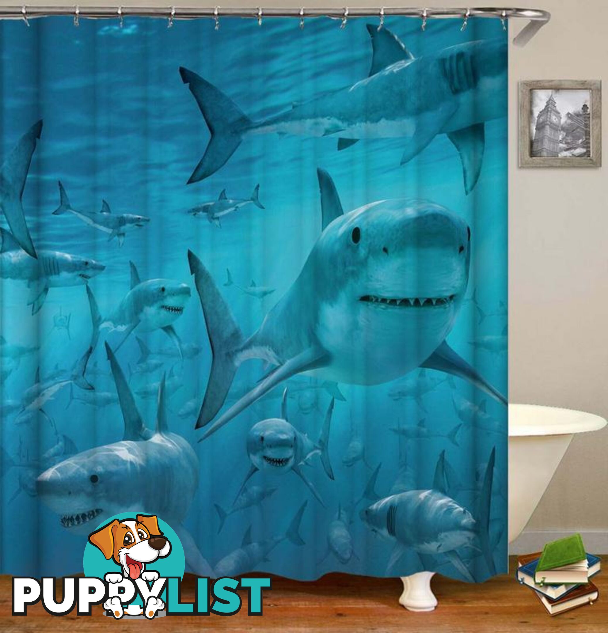 Sharks Shower Curtain - Curtain - 7427046134880