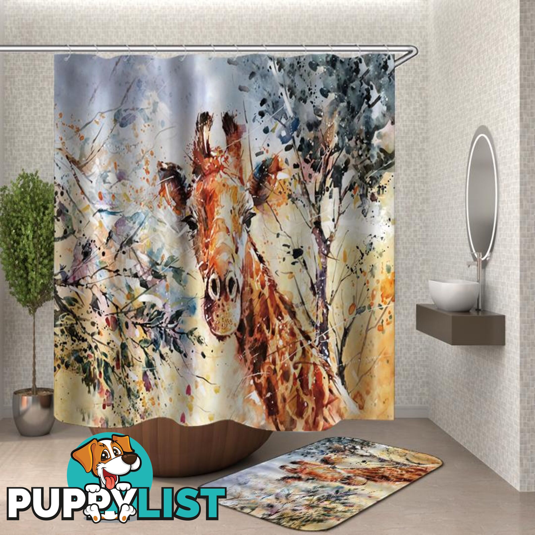 Giraffe Shower Curtain - Curtain - 7427046128995