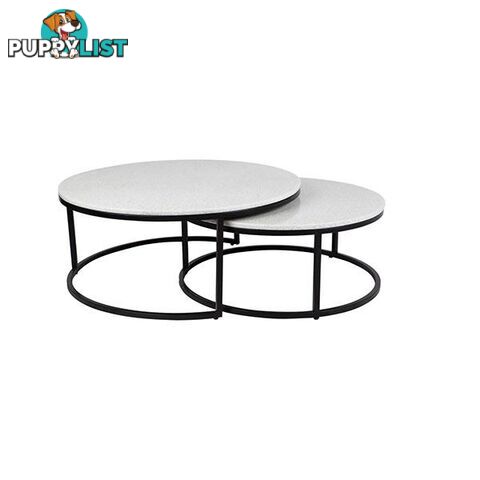 2 Piece Chloe Coffee Table Black - Coffee Table - 9320294110683