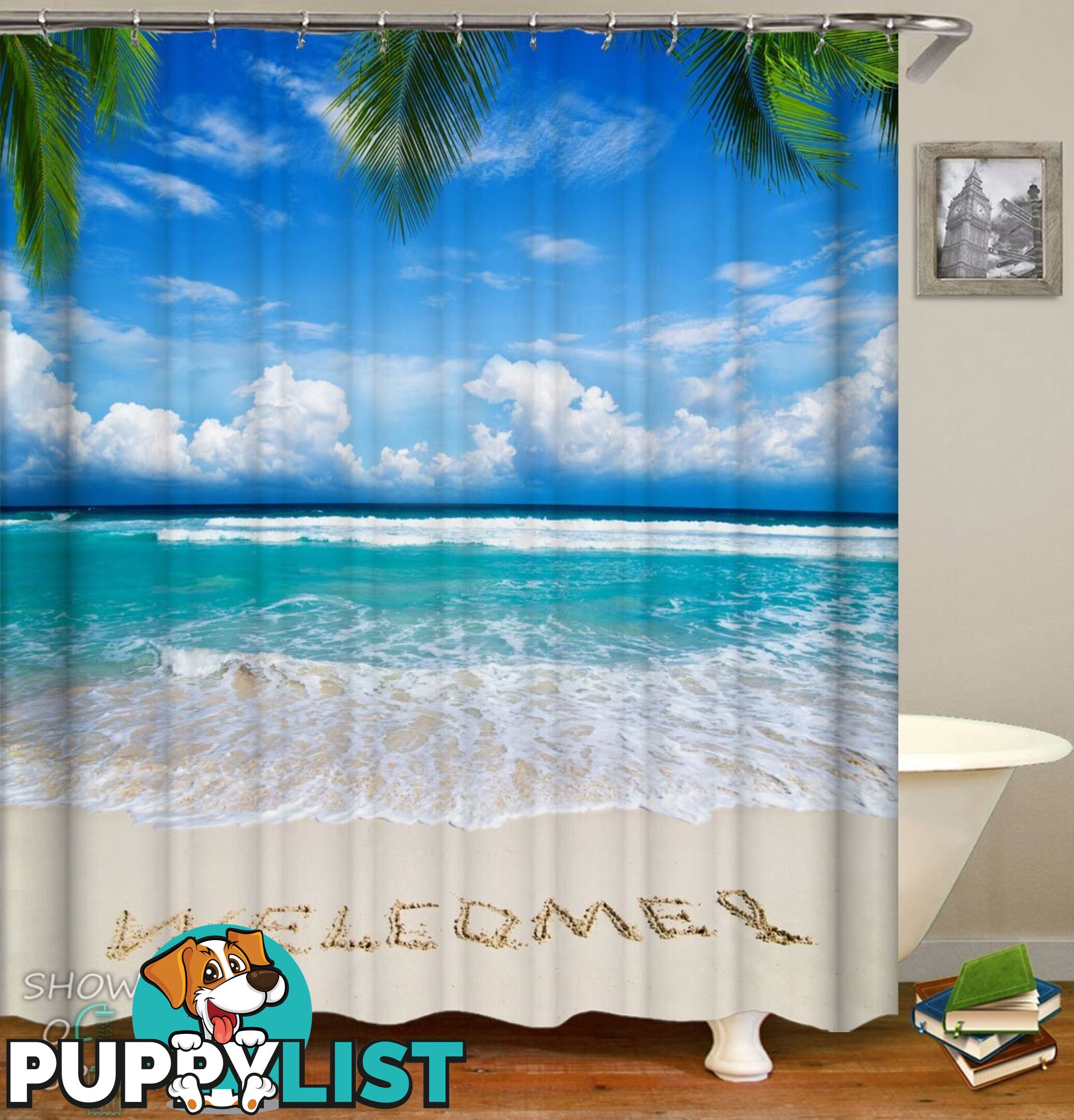 Welcome Beach Shower Curtain - Curtain - 7427046283090