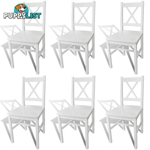 Wood Dinning Chair (Set of 6) - White - Unbranded - 4326500438256