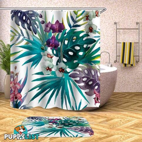 Colorful Tropical Leaves Shower Curtain - Curtain - 7427046100953