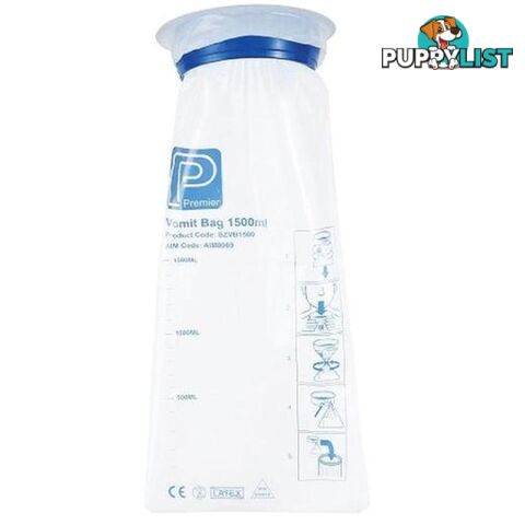 Vomit Bags 1.5L Disposable Twist Seal - Unbranded - 9352827008518