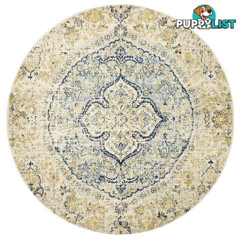 Museum Tyler Sky Blue Round Rug - Unbranded - 9375321850230