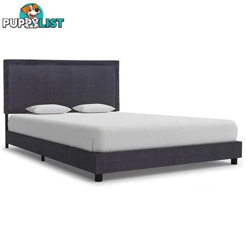 Bed Frame Dark Grey Fabric Queen - Unbranded - 9476062113353