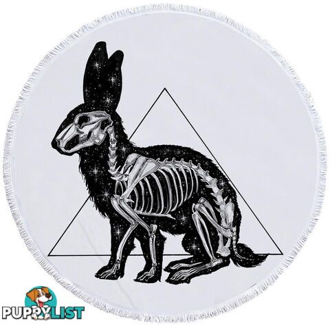 Rabbit Skeleton Beach Towel - Towel - 7427046317245