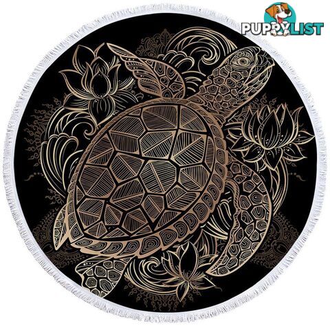 Tropical Turtle Drawing Beach Towel - Towel - 7427046327718