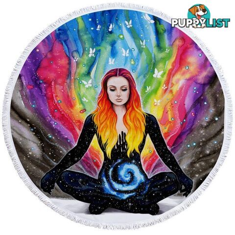 Rainbow Space Girl Beach Towel - Towel - 7427046316378