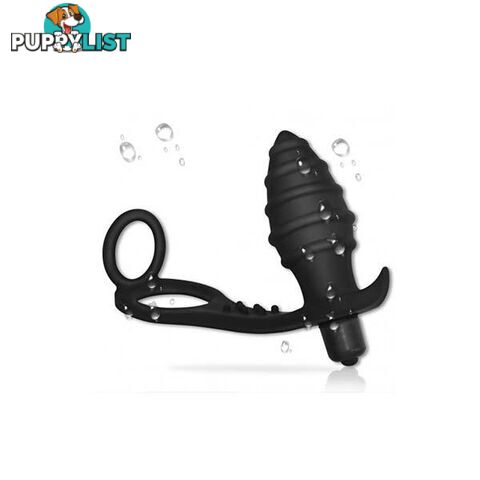 Ass Rasca Vibrating Plug Combo Black - Adult Toys - 6970260905251