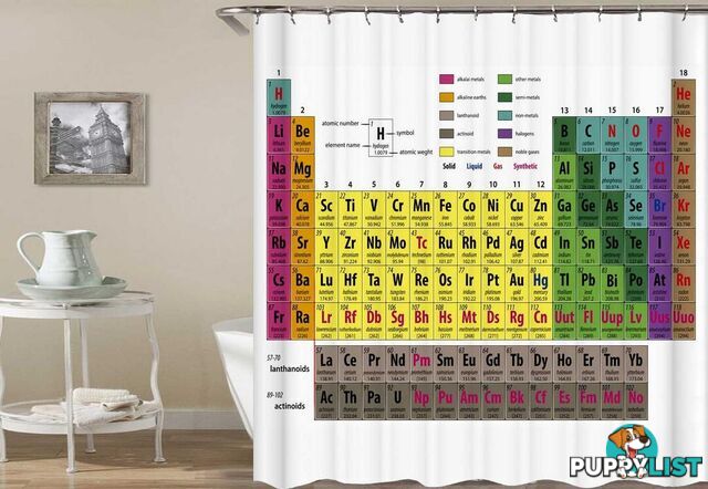 Periodic Table Of The Elements Shower Curtain - Curtain - 7427046082495