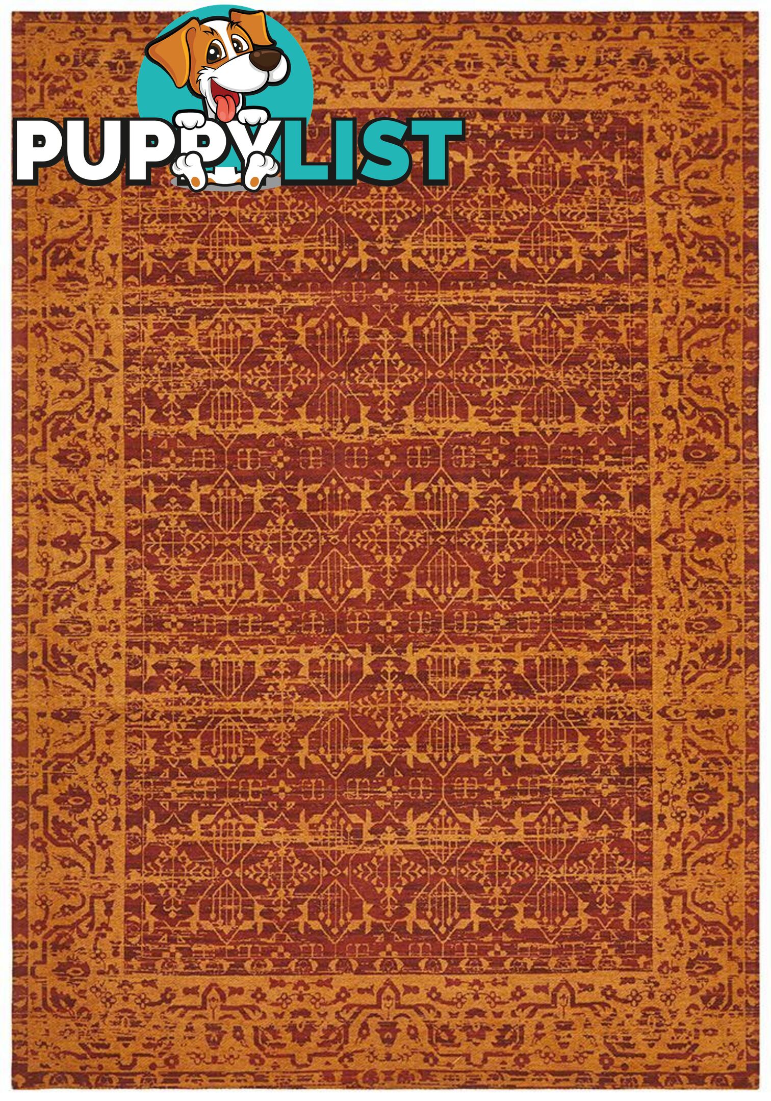 Magnolia Border Paprika Rug - Unbranded - 9375321879897