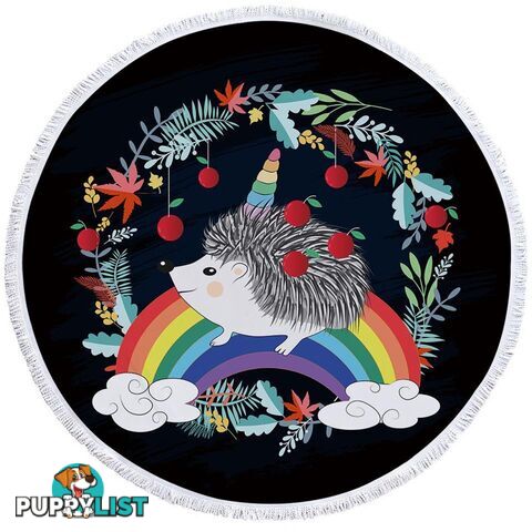 Rainbow Hedgehog Beach Towel - Towel - 7427046305228