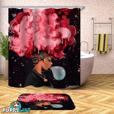 Pinkish Afro Beautiful Girl Shower Curtain - Curtain - 7427046095471