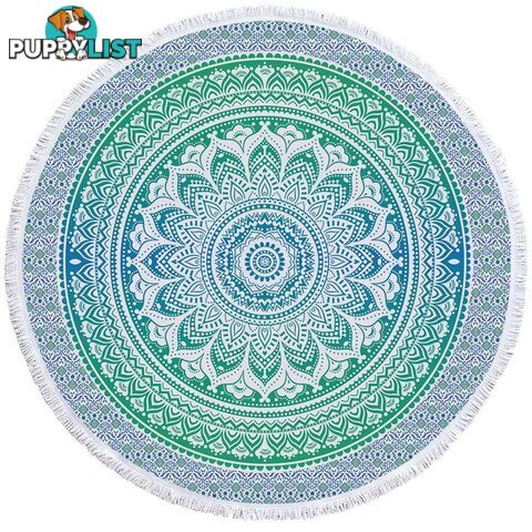 Green and Blue Hues Mandala Beach Towel - Towel - 7427046328326