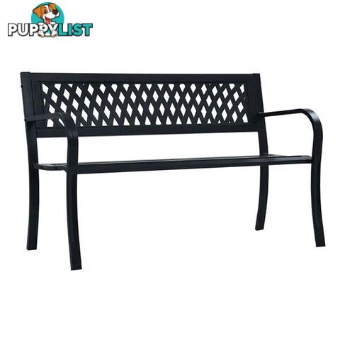 Garden Bench 125 Cm Black Steel With Plastic Backrest - Unbranded - 8719883745985