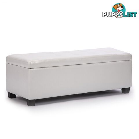 Storage Ottoman Leather - SNOW WHITE - Unbranded - 9352338007901