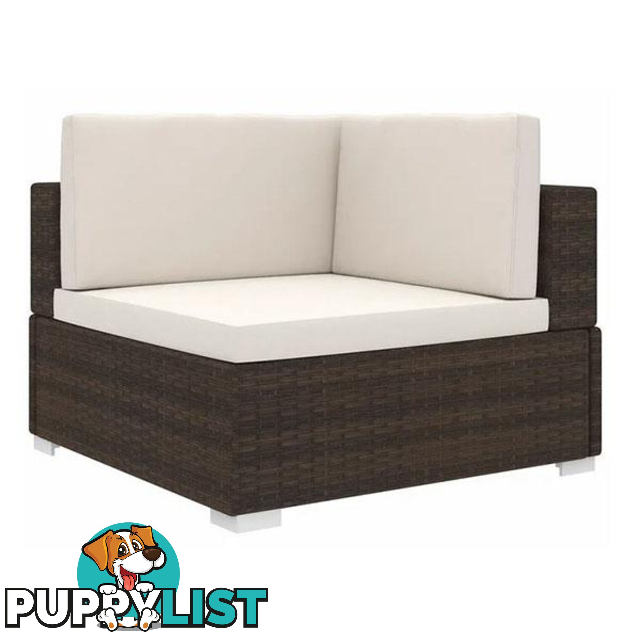 Sectional Corner Chair 1 Pc With Cushions Poly Rattan - Unbranded - 8719883725161