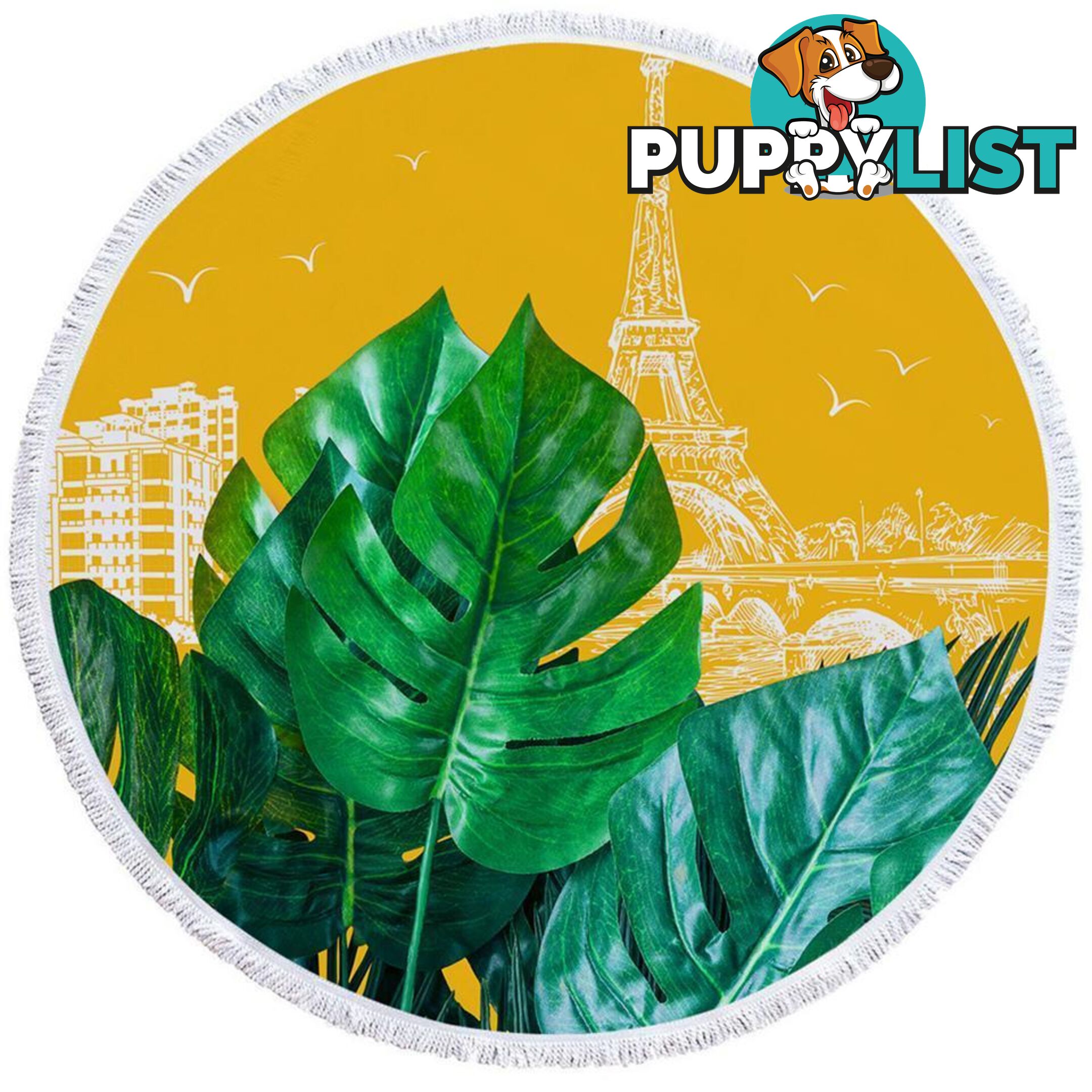 Tropical Leaf Paris Beach Towel - Towel - 7427046314596