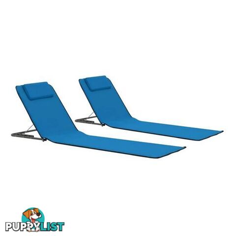 Folding Beach Mats 2 Pcs Steel And Fabric - Unbranded - 8718475621256