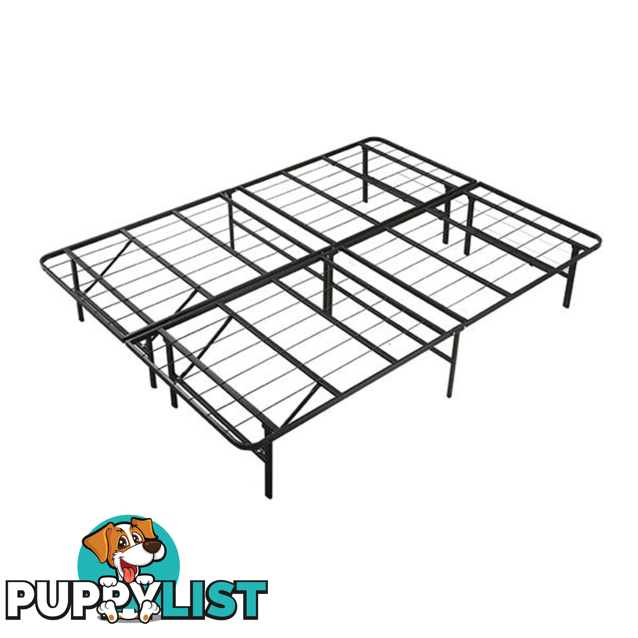 Foldable Metal Bed Frame Mattress Base Platform Air Bnb King Size - Unbranded - 787976591717