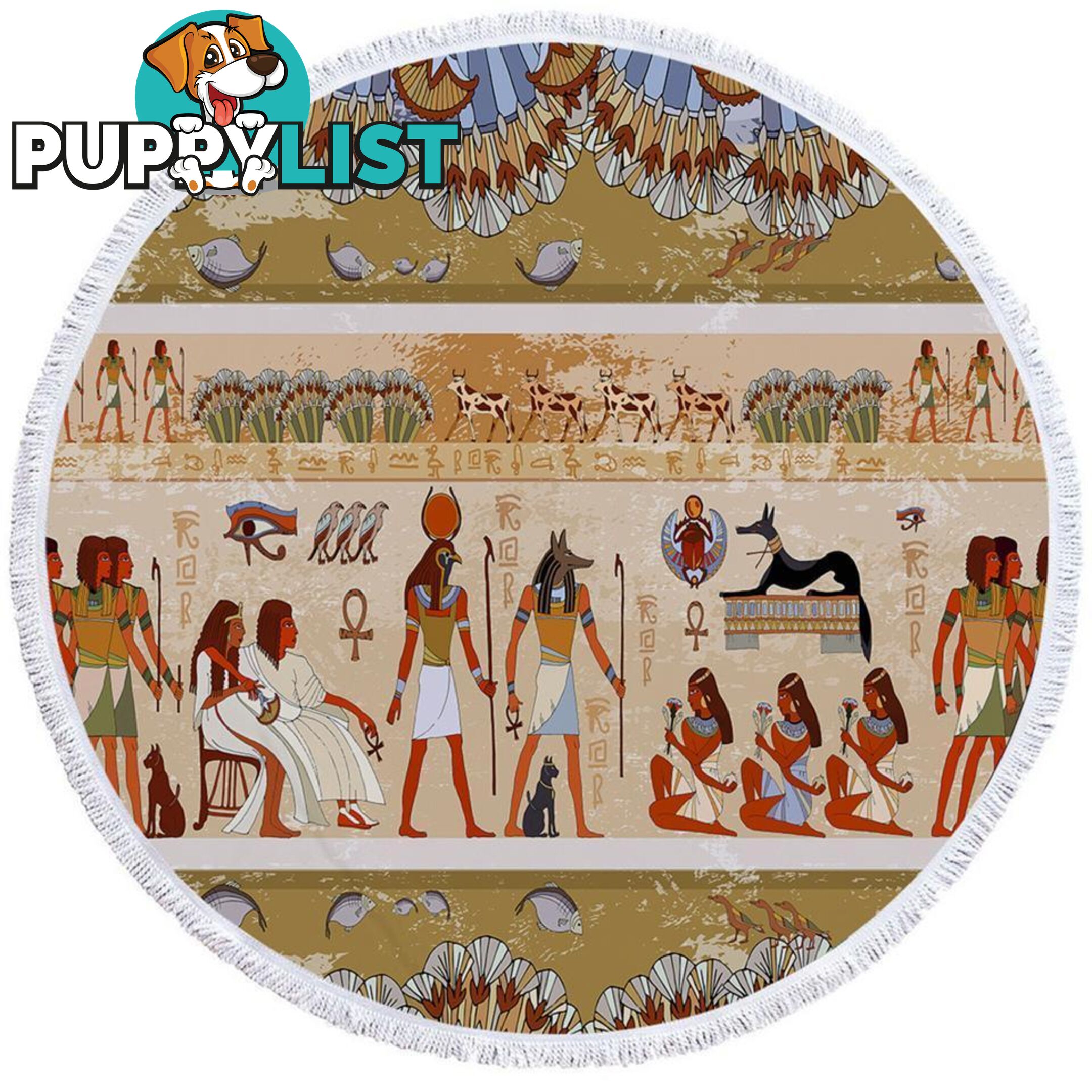 Ancient Egyptian Art Beach Towel - Towel - 7427046322959