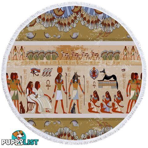 Ancient Egyptian Art Beach Towel - Towel - 7427046322959