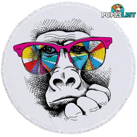 Colorful Glasses Gorilla Beach Towel - Towel - 7427046340557