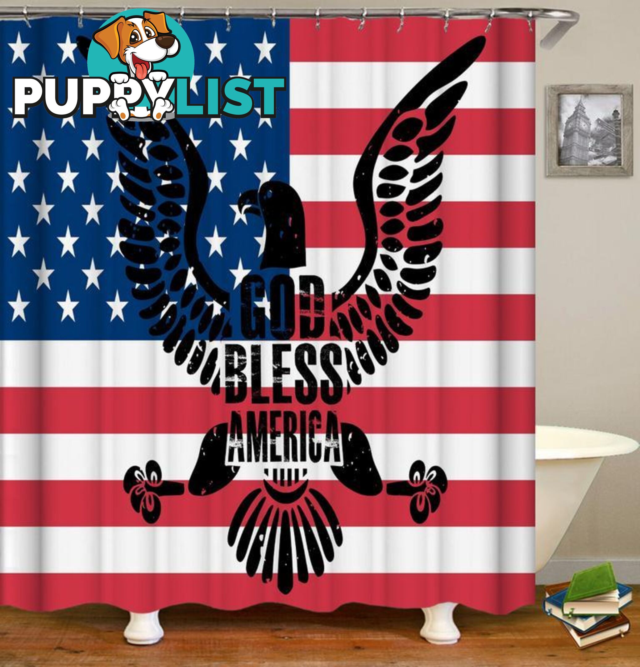 The American flag "God Bless America" Shower Curtain - Curtain - 7427005901850