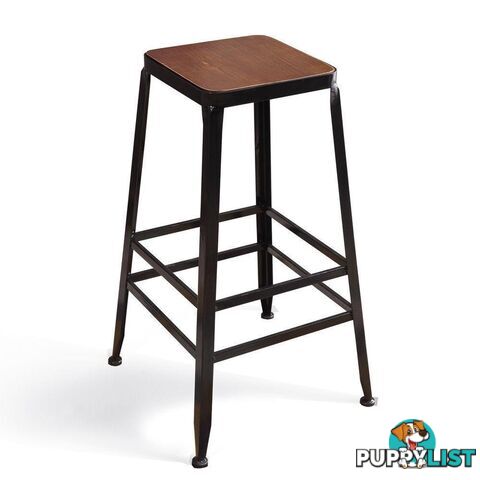 2X Industrial Bar Stool Kitchen Stool Barstools Dining Chair Wood Seat - Unbranded - 787976592301