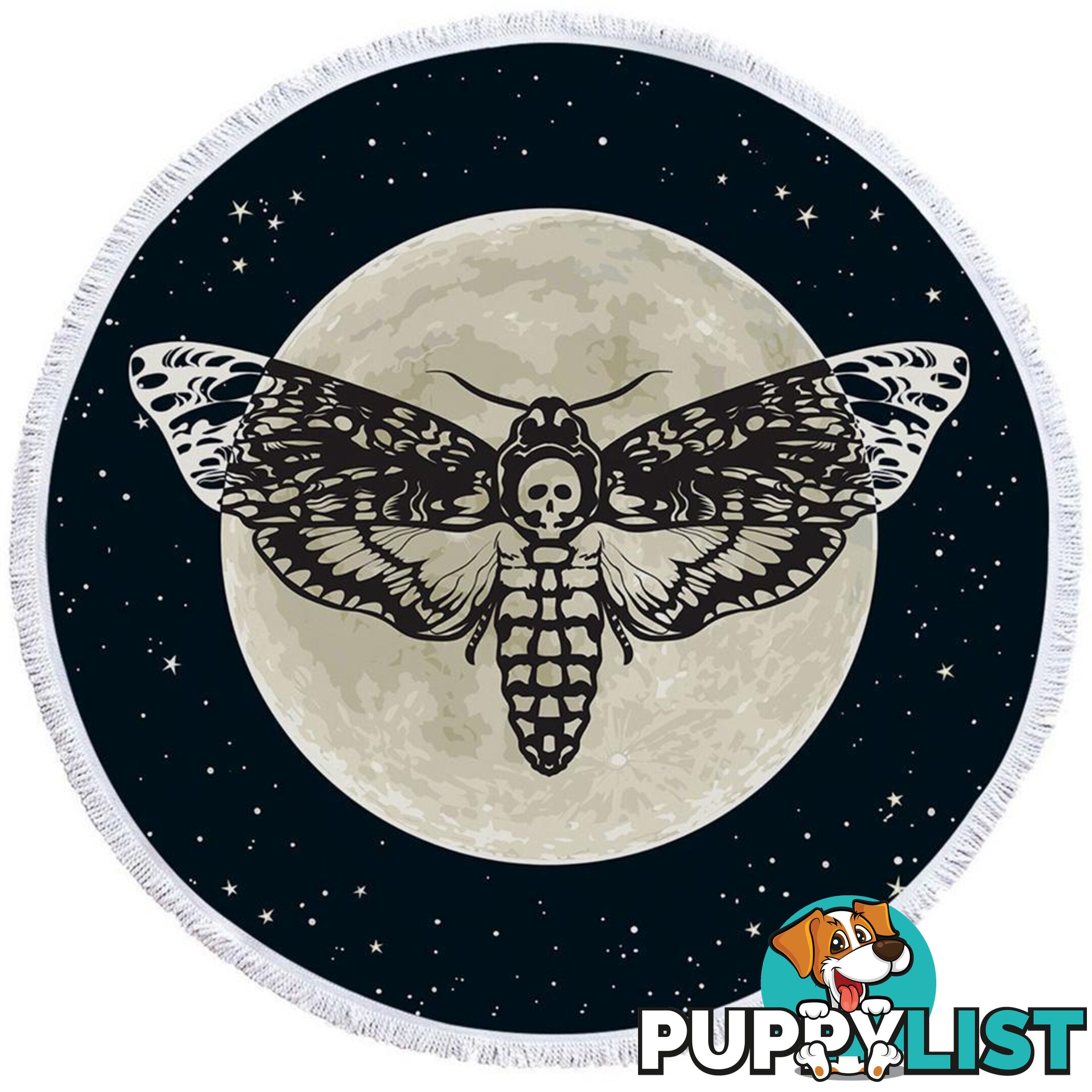 Moon Moth Beach Towel - Towel - 7427046307574