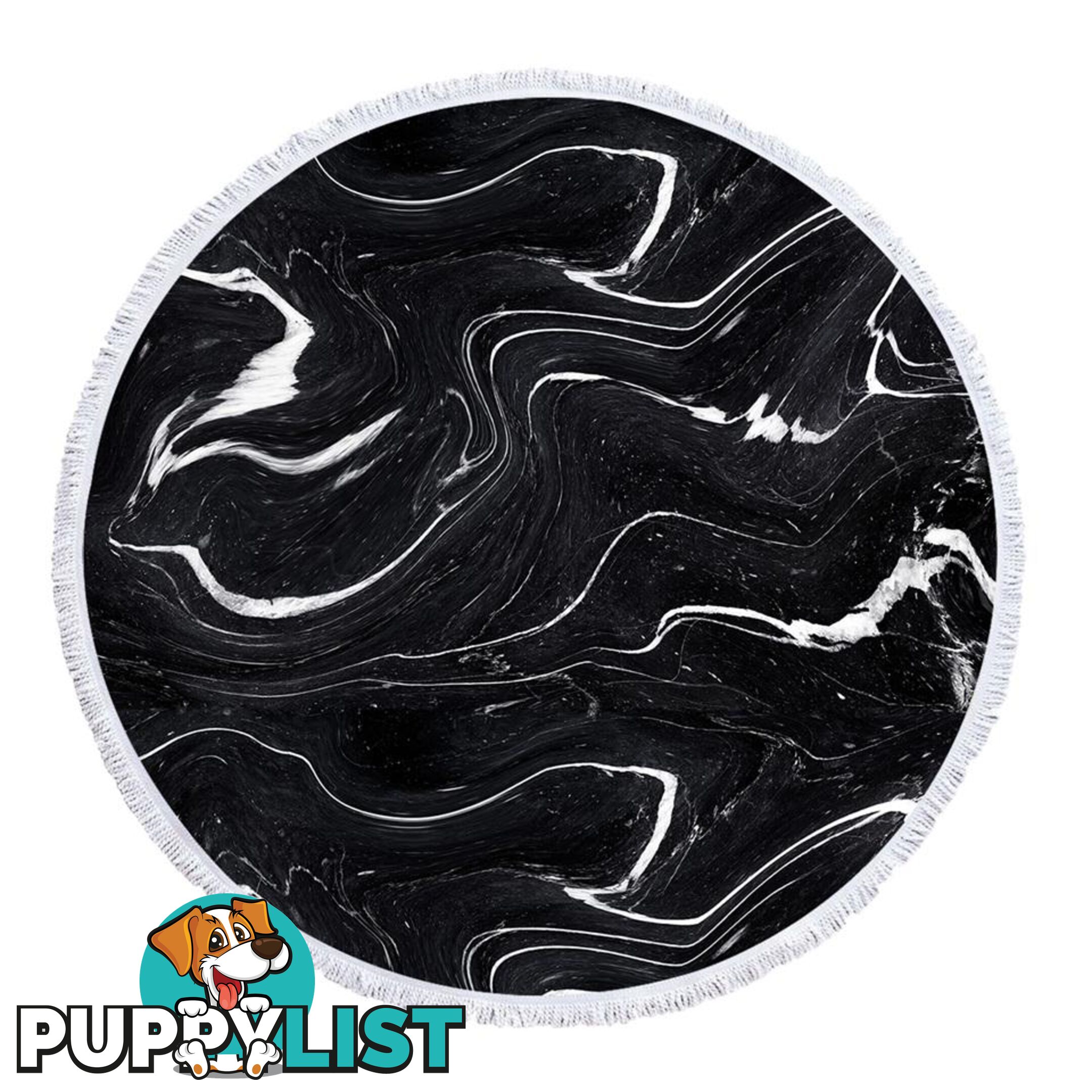 Black and White Marble Beach Towel - Towel - 7427046341080