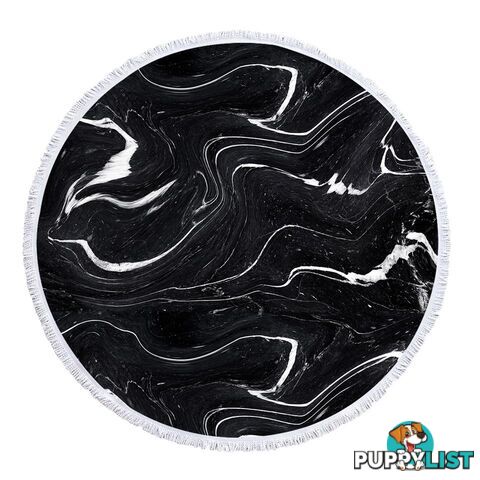 Black and White Marble Beach Towel - Towel - 7427046341080