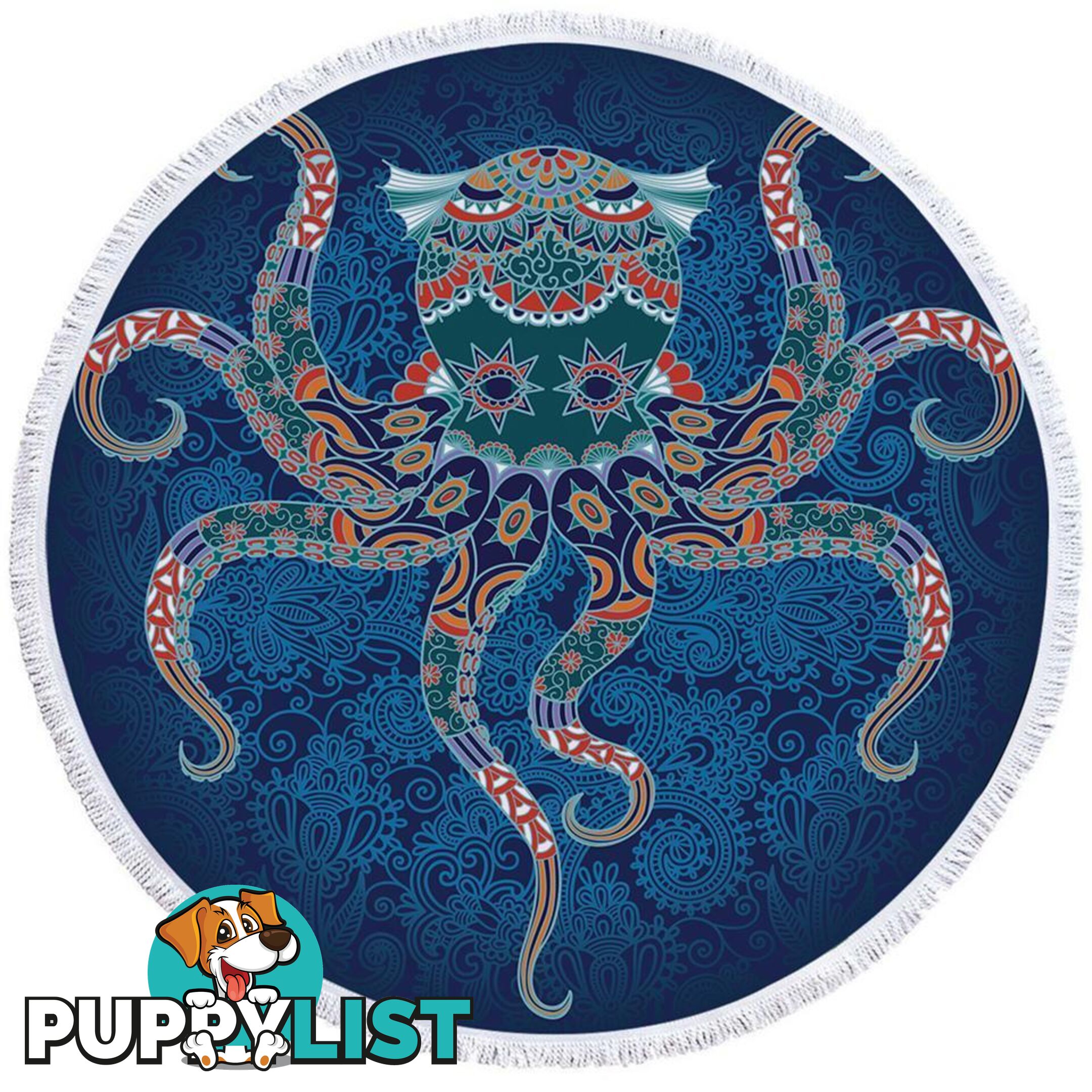 Oriental Features Octopus Beach Towel - Towel - 7427046317917