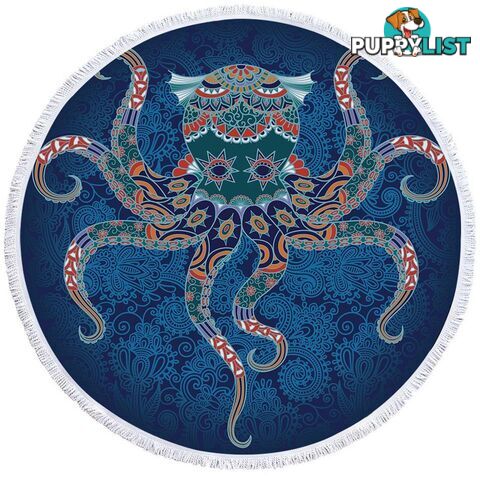 Oriental Features Octopus Beach Towel - Towel - 7427046317917