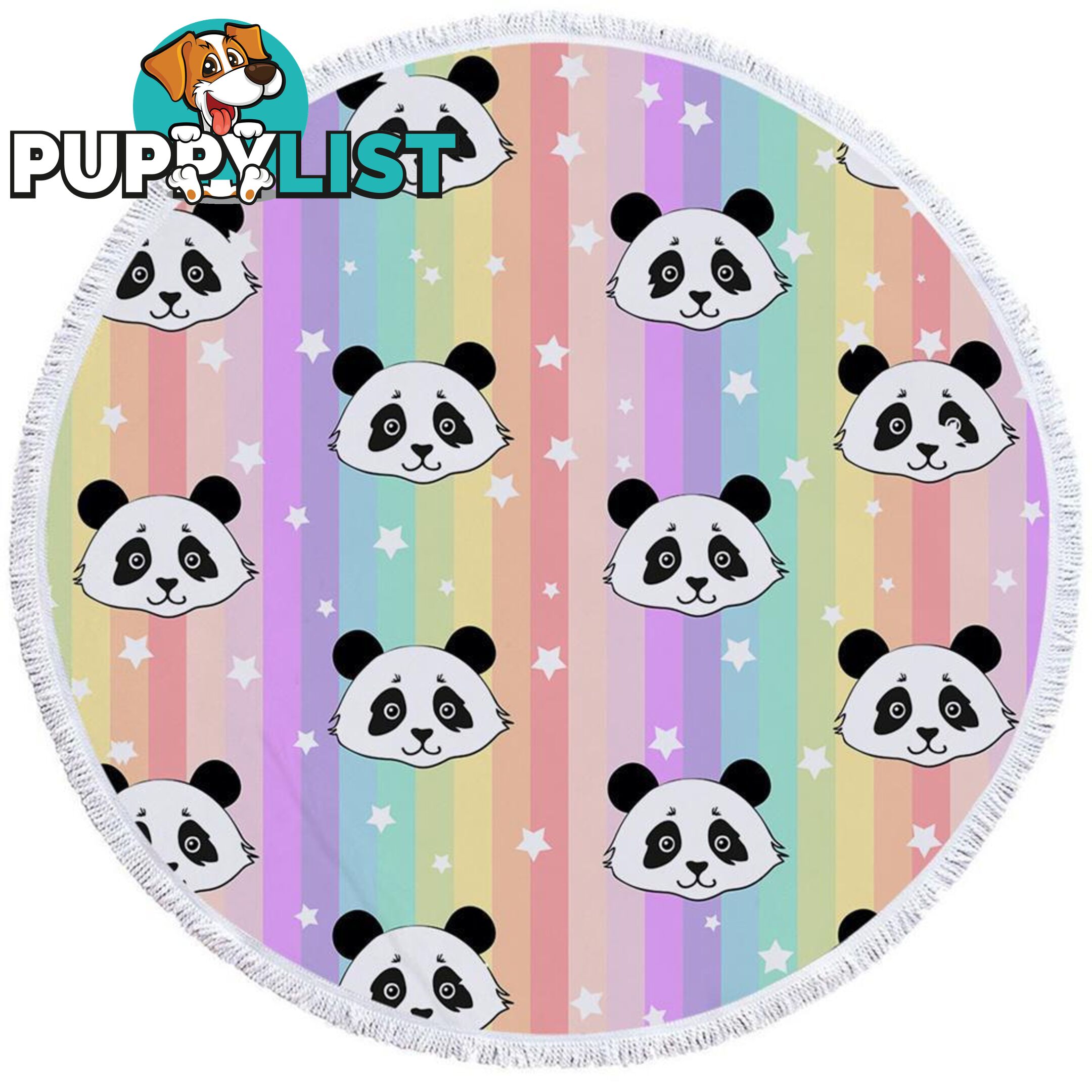 Rainbow Pandas Beach Towel - Towel - 7427046305815