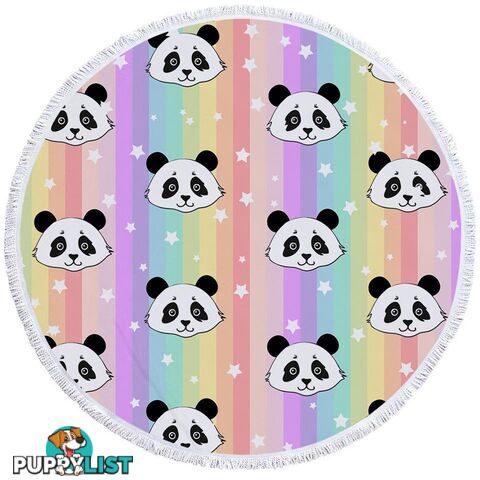 Rainbow Pandas Beach Towel - Towel - 7427046305815