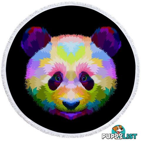 Colorful Panda Head Beach Towel - Towel - 7427046305945