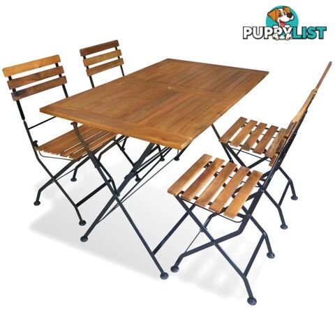 Outdoor Dining Set 5 Pieces Acacia Wood - Unbranded - 9476062038410