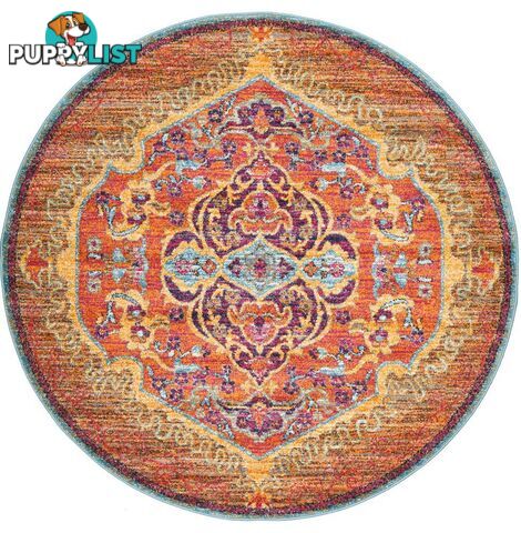 Radiance Tangerine Round Rug - Unbranded - 9375321886574