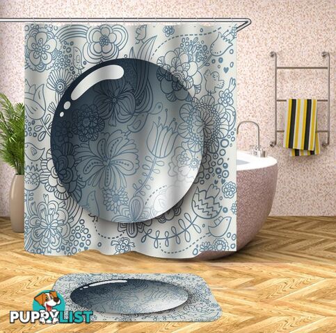 Floral Background For A 3D Bubble Shower Curtain - Curtain - 7427045947726