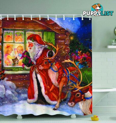 Christmas Vintage Painting Shower Curtain - Curtain - 7427046019354