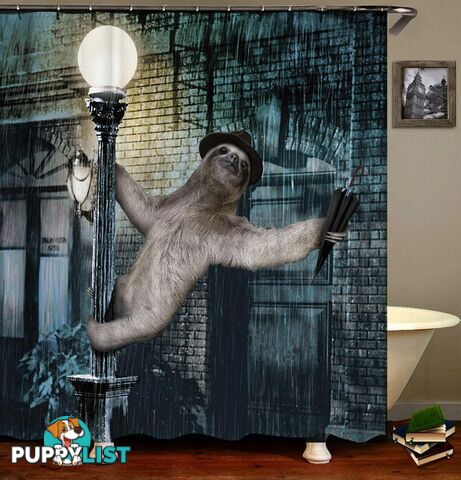 Sloth Singing In The Rain Shower Curtain - Curtain - 7427005908941