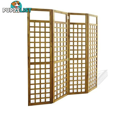 4 Panel Room Divider Trellis Solid Acacia Wood 160X170 Cm - Unbranded - 7427005878794