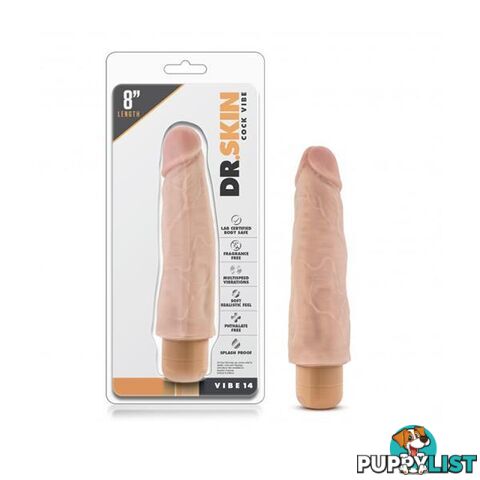 Dr Skin Cock Vibe 14 8 Inch Vibrating Cock Beige - Dr Skin - 735380113834