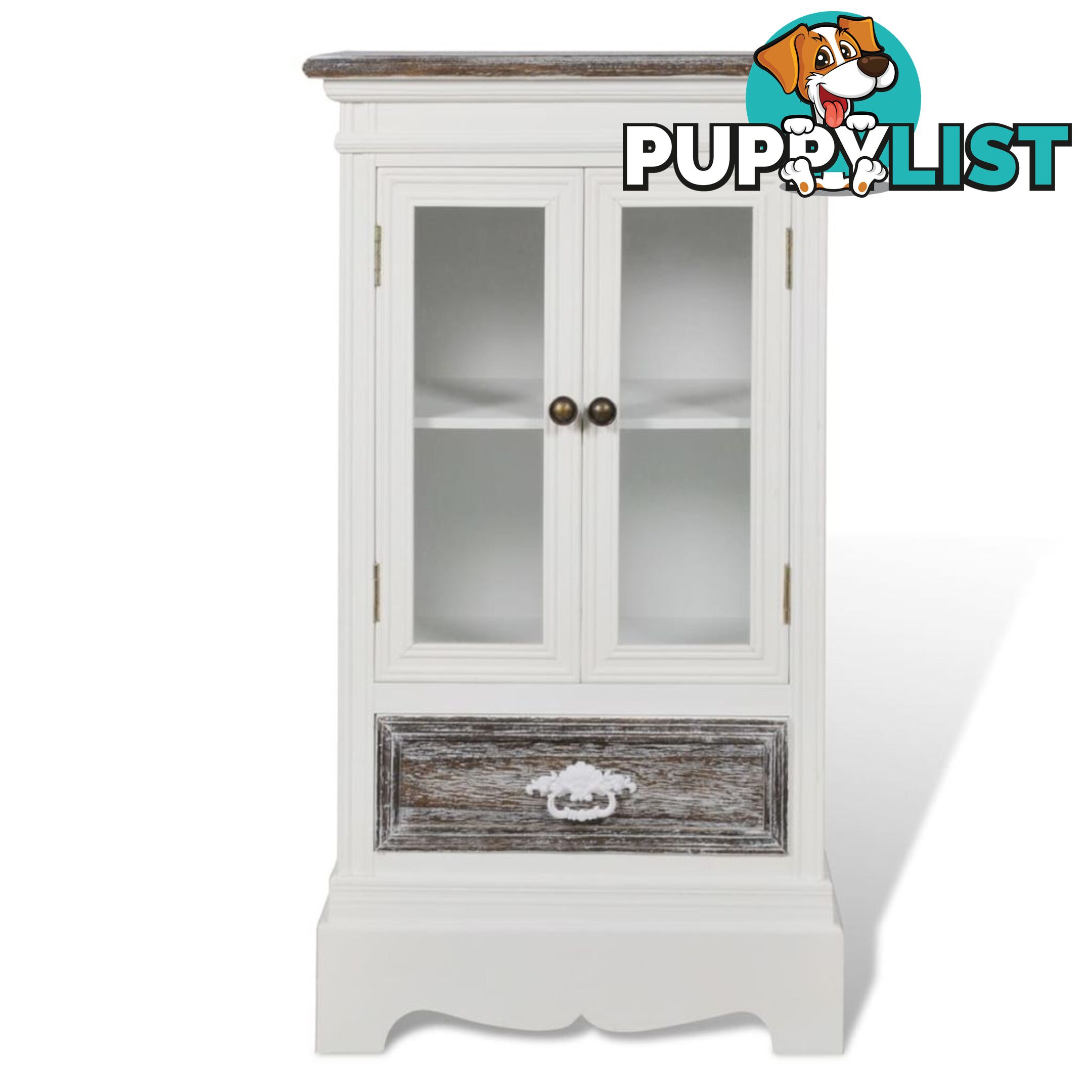 Cabinet 2 Doors 1 Drawer Wood - White - Unbranded - 8718475846659