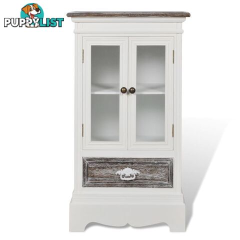 Cabinet 2 Doors 1 Drawer Wood - White - Unbranded - 8718475846659