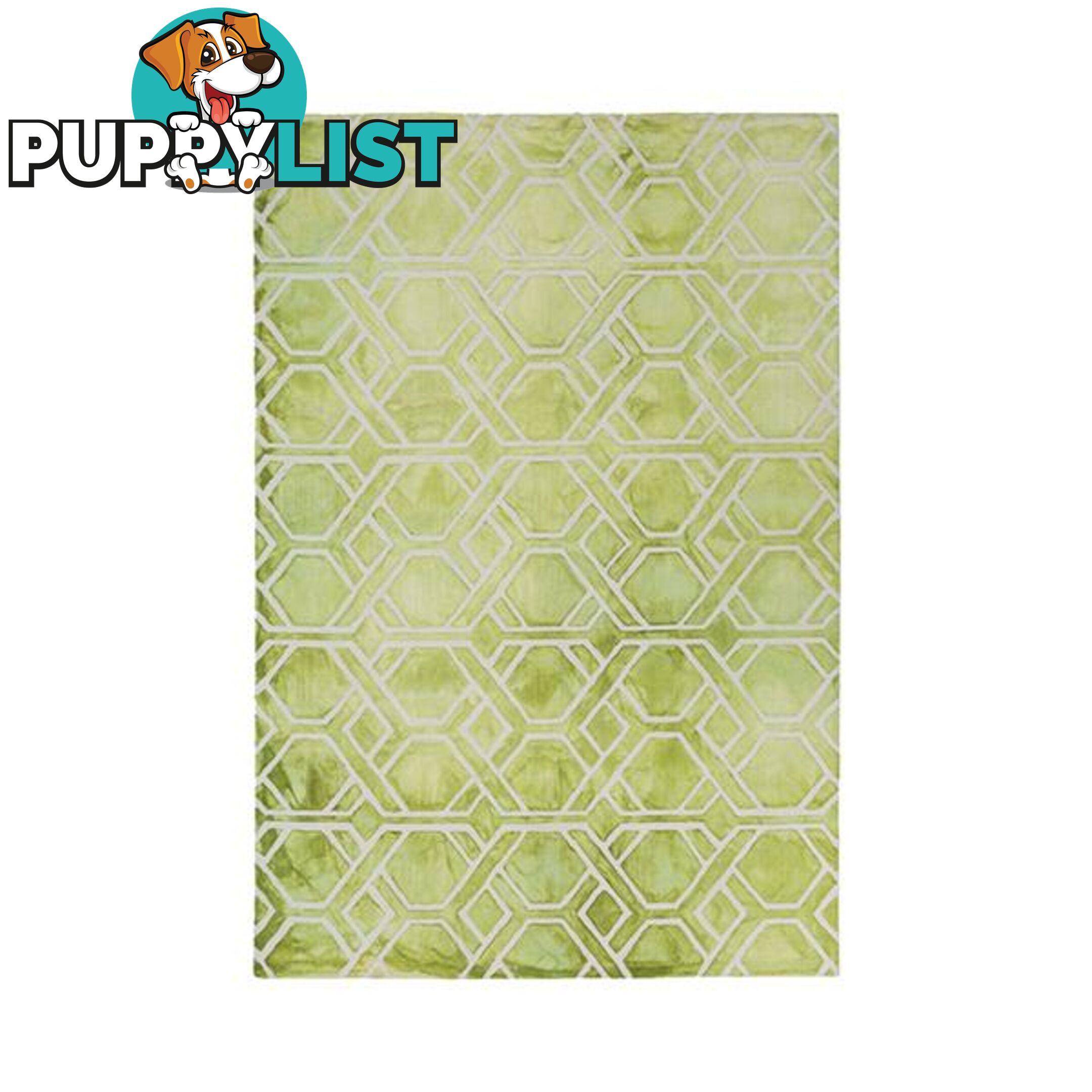 Labyrynth Green Polyester Rug - Unbranded - 787976631932