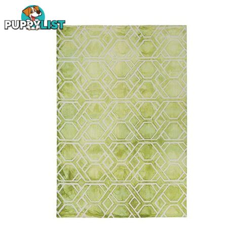 Labyrynth Green Polyester Rug - Unbranded - 787976631932